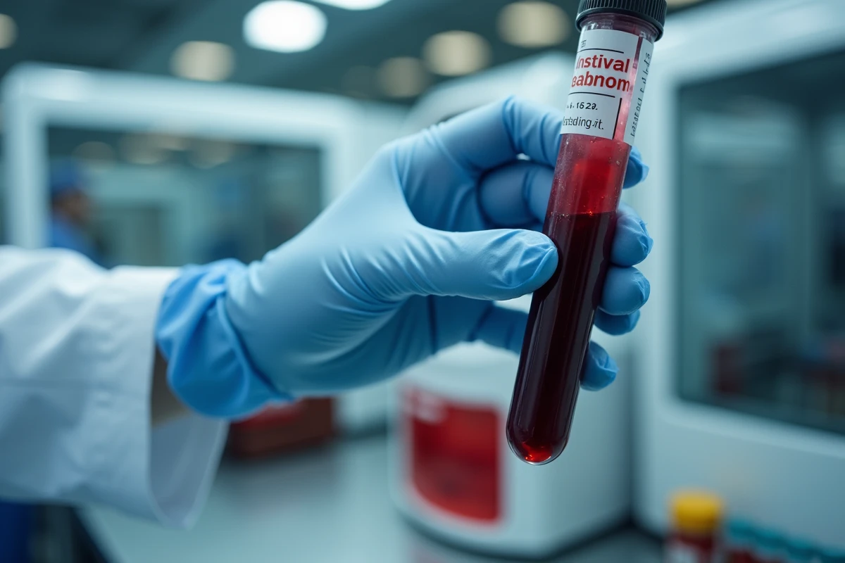 Tube de prise de sang en laboratoire pour analyse des monocytes pendant la grossesse
